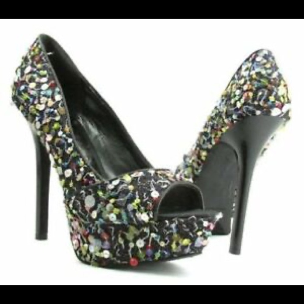 Carlos Santana Sequin Platform Heels